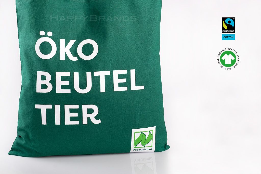 ᐅ Werbemittel BIO Baumwolltasche aus GOTS Biobaumwolle mit eigenem Logo  herstellen bedrucken - Werbegeschenke