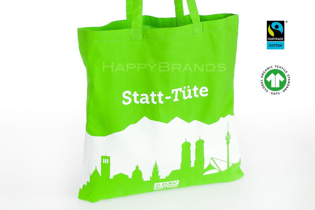 Jutetasche mit Wellenmuster - fairtrade online im Plan Shop bestellen