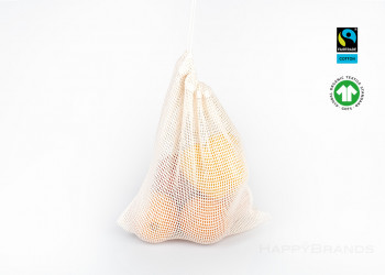 Fairtrade Obsttasche aus Bio Baumwolle Fruitbag Hersteller GOTS