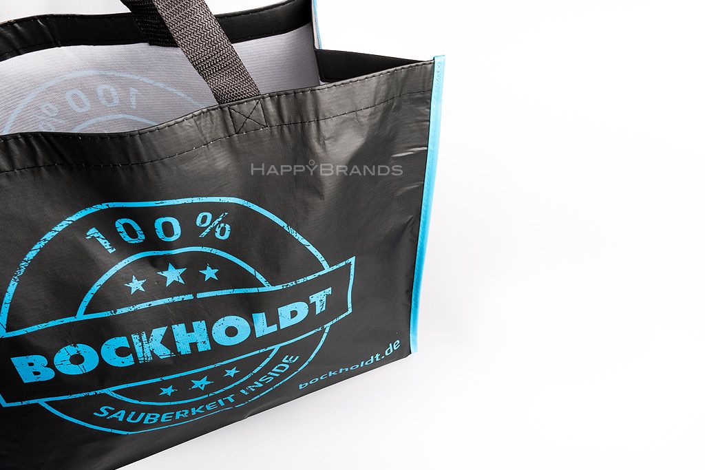 ᐅ Recycling Einkaufstasche RPET Tasche bedrucken mit Firmenlogo Werbedruck  - HAPPY BRANDS