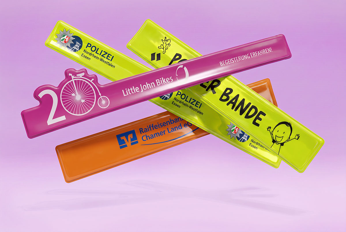 Reflektierendes Klackband Werbemittel