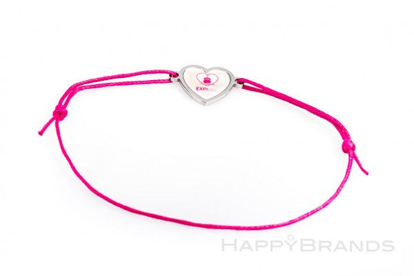 Sliding knot bracelet company print pendant