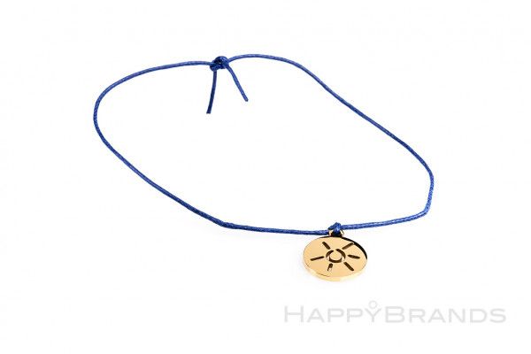 Sliding knot band with logo charm