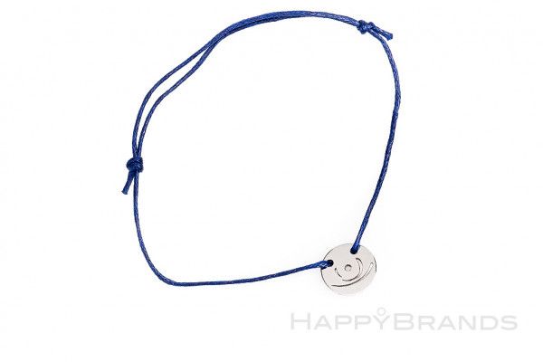 Textile bracelet with logo pendant