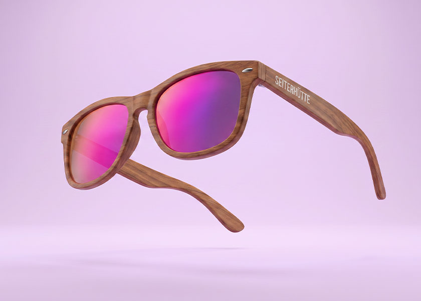 Werbemittel Werbeartikel Sonnenbrille Holzoptik