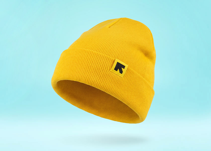 verschiedene-mützen-beanies-als-werbemittel-gelb Werbe-Muetze-Beanie-mit-Logo-besticken-Werbeartikel