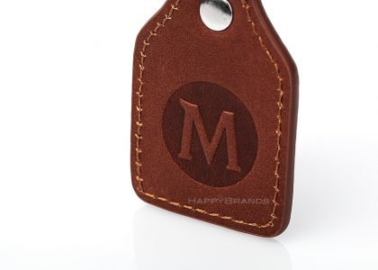 Customer gift leather keychain with company logo