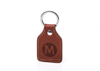 Artificial leather keyring variant "wide" or in individual special shape