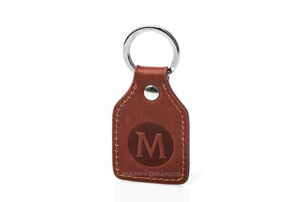 Artificial leather keychain variant "wide" or in individual special shape