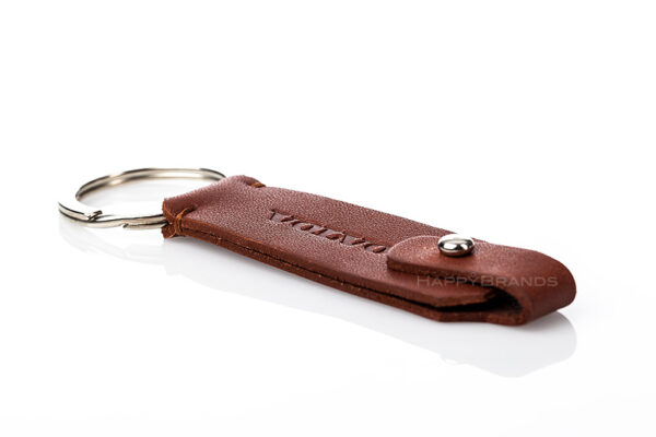 Merchandise keychain made of imitation leather with logo engraving