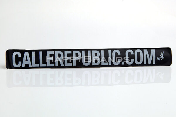Reflective armband printing on the back