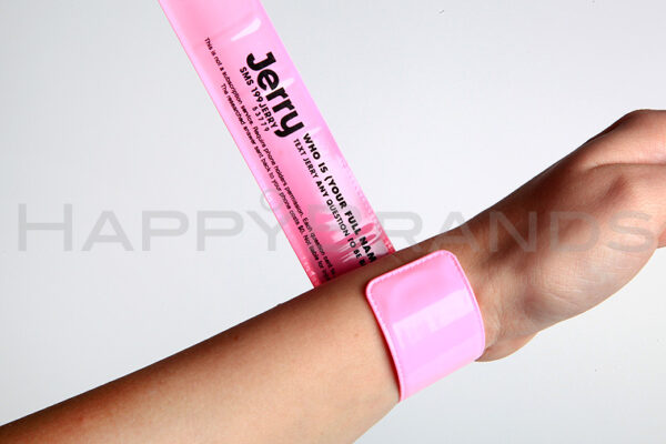 Reflective snap bracelet printed on both sides