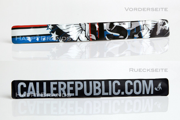 Reflector snap tape printed on both sides