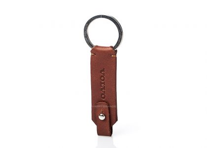 Keyring made of artificial leather, "narrow" version or as a custom-made product with logo