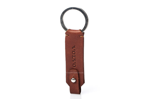 Keyring made of artificial leather, "narrow" version or as a custom-made product with logo