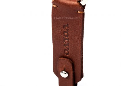 Keyring made of imitation leather embossed or engraved