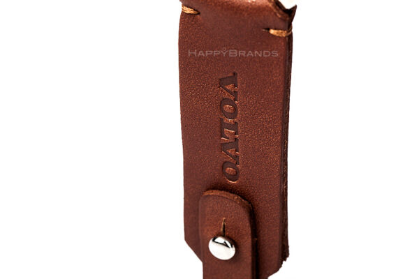 Keyring made of imitation leather embossed or engraved