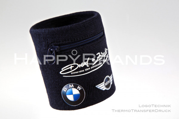 Sweatband blixtlåsväska PR-logotyp tryckt
