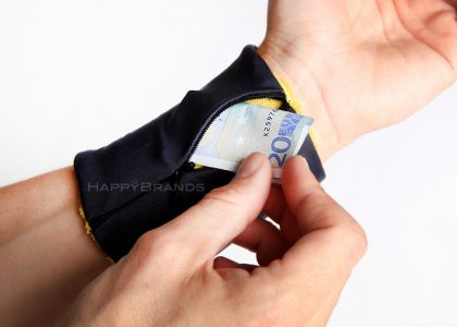 Fascia da braccio sportiva con scomparto con cerniera
