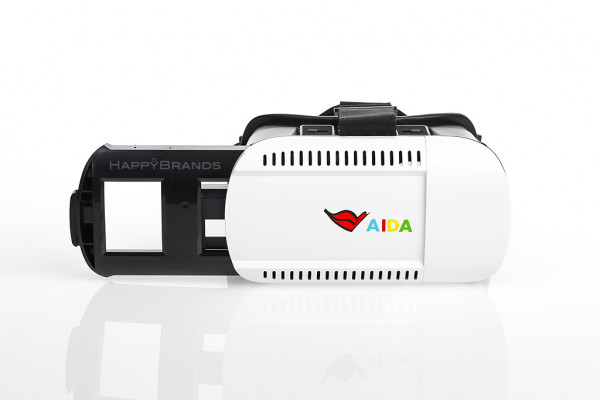 Open front of virtual reality glasses as giveaway