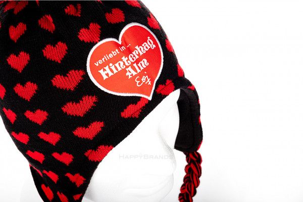 Muetze Beanie mit Ohrenschutz mit Firmenlogo bedrucken