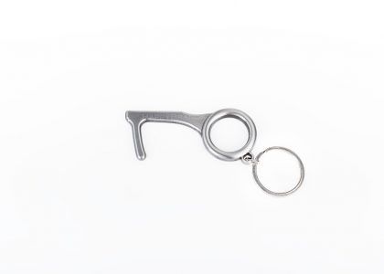 Hygiene hook keyring with logo print