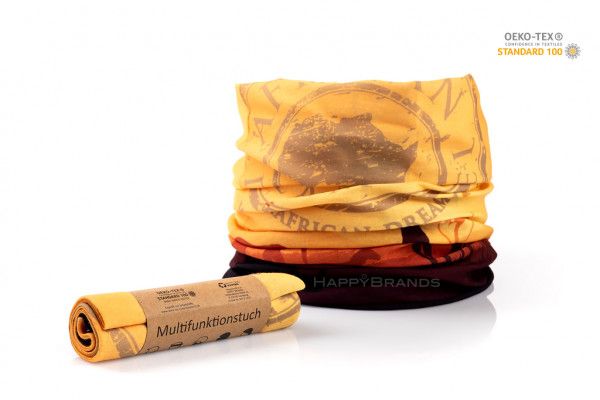 Promo RPET funktionell scarf sublimation scarf plastfri förpackad merchandise