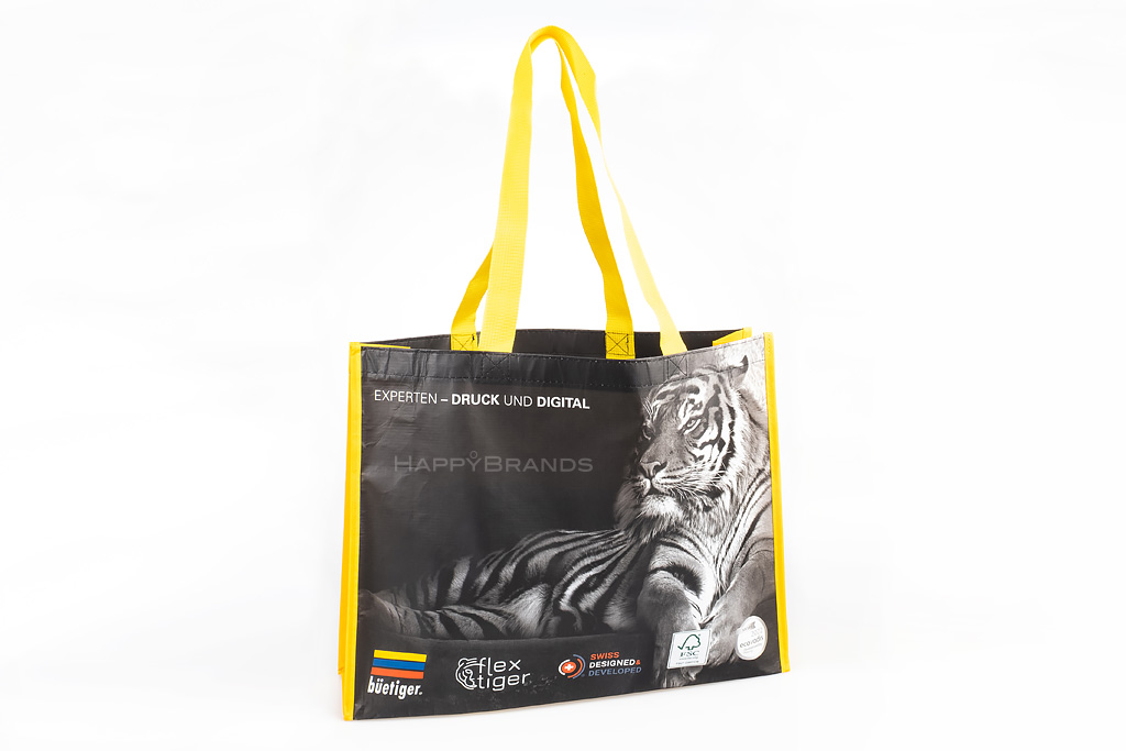 Recycling shopping bag RPET bag printed with company logo advertising print HAPPY BRANDS