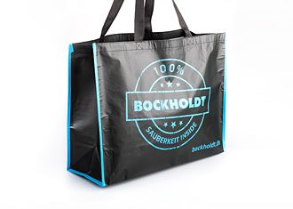 Hållbar återvinningspåse tryckt med logotyp, RPET shopper specialtillverkad som reklammaterial