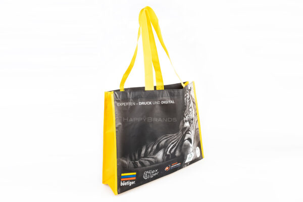Borsa regalo promozionale riciclata in RPET realizzata su misura