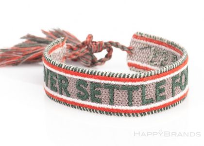 Bracciale in tessuto promozionale regalo aziendale con ricamo del proprio logo come articolo per eventi