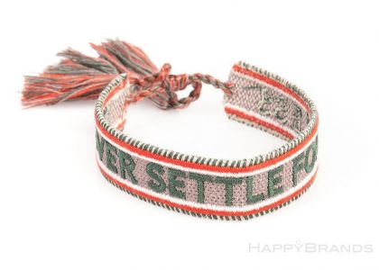 Bracciale in tela intrecciata Merch con logo ricamato, motivo pubblicitario o slogan come regalo per i clienti
