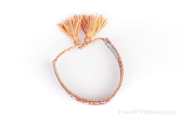 Messe-Giveaway gewebtes Textil-Armband im Ibiza-Look mit Sticklogo als Firmenpraesent