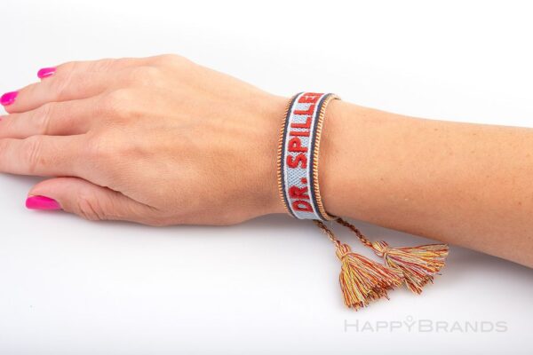 Werbegeschenk gewebte Canvas Armbaender mit Firmenlogo als Merchandising