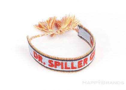 Bracciale regalo promozionale in tessuto intrecciato con scritte ricamate e pubblicità come regalo per il cliente