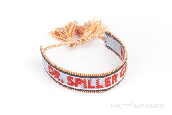 Werbegeschenk gewebts Stoffarmband mit Stick-Schriftzug & Werbung als Kundengeschenk