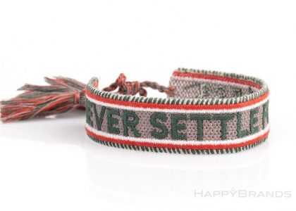 Braccialetti promozionali Ibiza intrecciati con logo, motivo o scritta ricamati promozionali come articoli fieristici