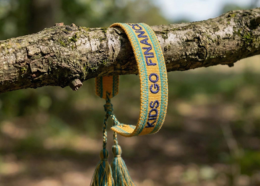 Gewebtes Armband mit Logo und Text als individuelles Giveaway für Promotion und Merchandise