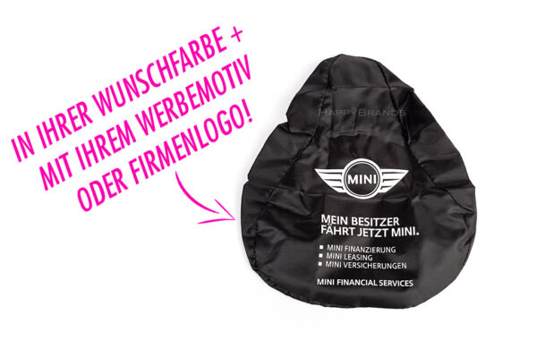 GiveAway Werbe RPET Sattelcover mit Firmenlogo bedrucken Fahrradsattelbezug
