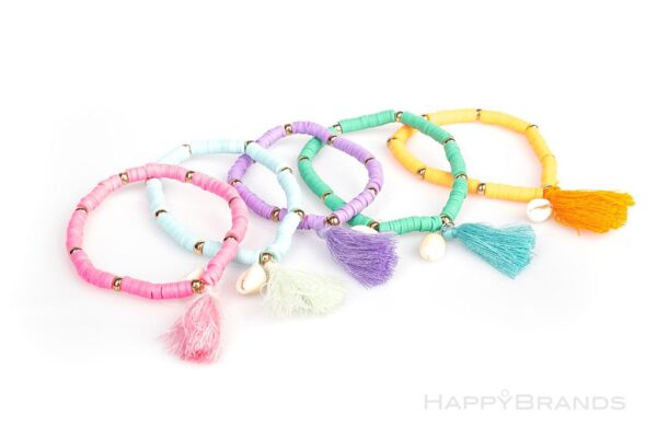 Kundengeschenk Heishi Surfer Armbaender Strand in Wunschfarben Importeur