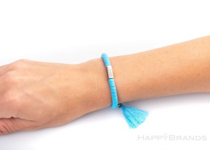 Werbeartikel Heishi Polymer Perlen Armband Mit Firmenname Werbe-Schriftzug Slogan