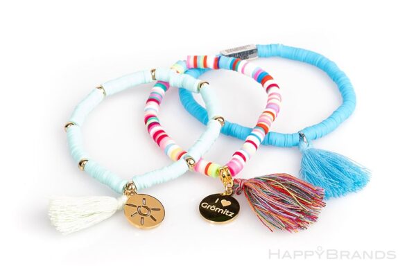 Werbegeschenk Heishi Scheibenperlen Armbaender mit Logo Anbieter