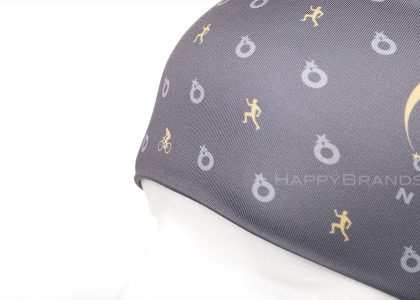 Corporate gift elastane headband made from recycled PET, full-surface printing