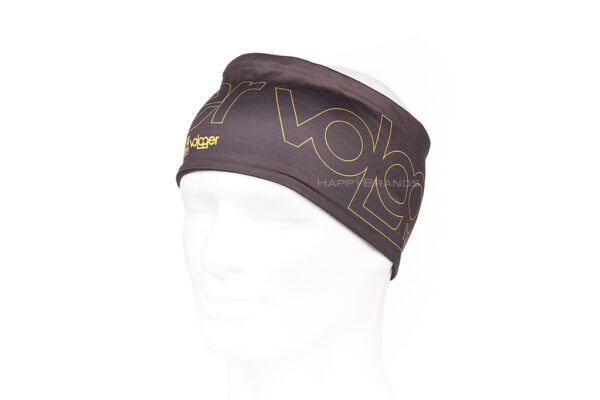 Giveaway Fleece-Sportstirnband aus Recycling-Material mit Logo bedruckt