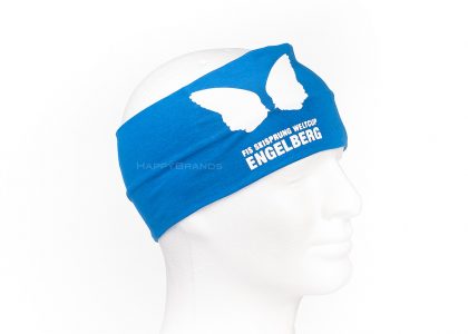 Sustainable promotional item recycled jersey headband made of cotton with advertising print