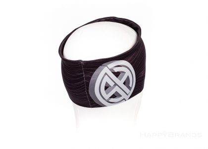 Oeko promotional gift recycled sports headband functional material with reflective logo print