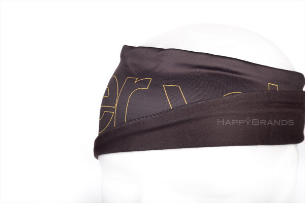 Werbeartikel Recycling Funktionsstirnbaender mit Fleece-Innenseite mit Firmenlogo