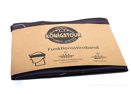 Promotional gift Recycled sports headband Made of functional material Plastic-free packaging With desired motif