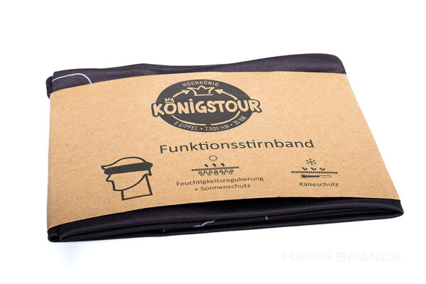 Werbepraesent Recycling-Sportstirnband aus Funktionsmaterial plastikfrei verpackt mit Wunschmotiv