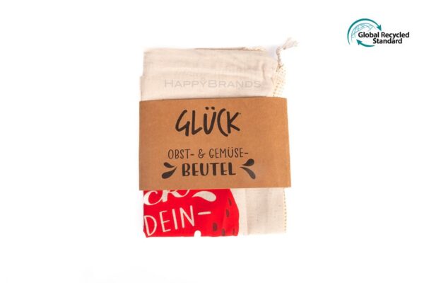 Printed vegetable bag recycled cotton promotional item GRS